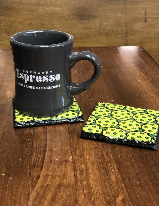 Pickleball Coffee and Candle Coasters (Sold as Pair)
