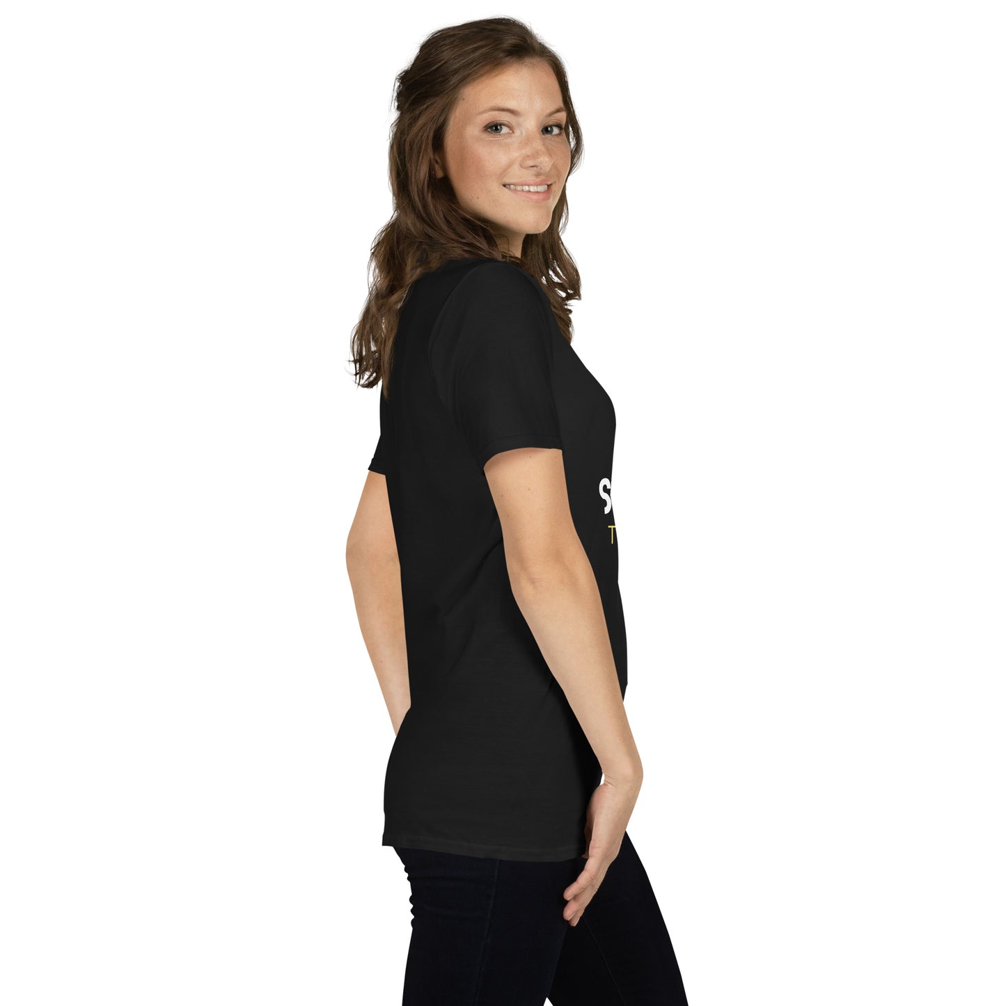 Stay Out the Kitchen| Black/Navy/Dark Heather Soft T-Shirt +logo on back