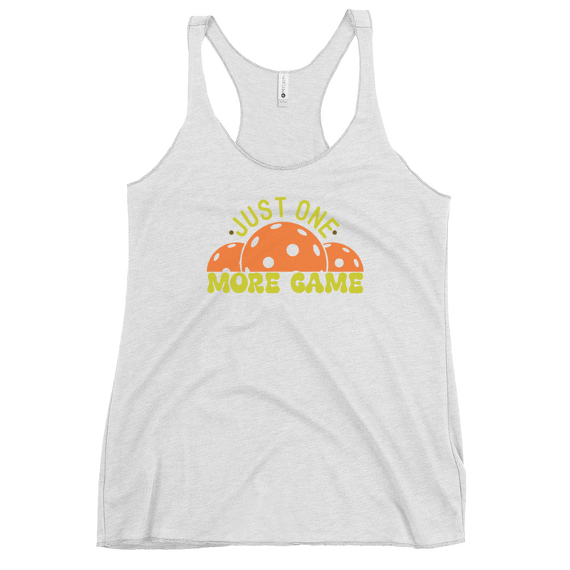 "Just One More Game" Women's Racerback Pickleball Tank