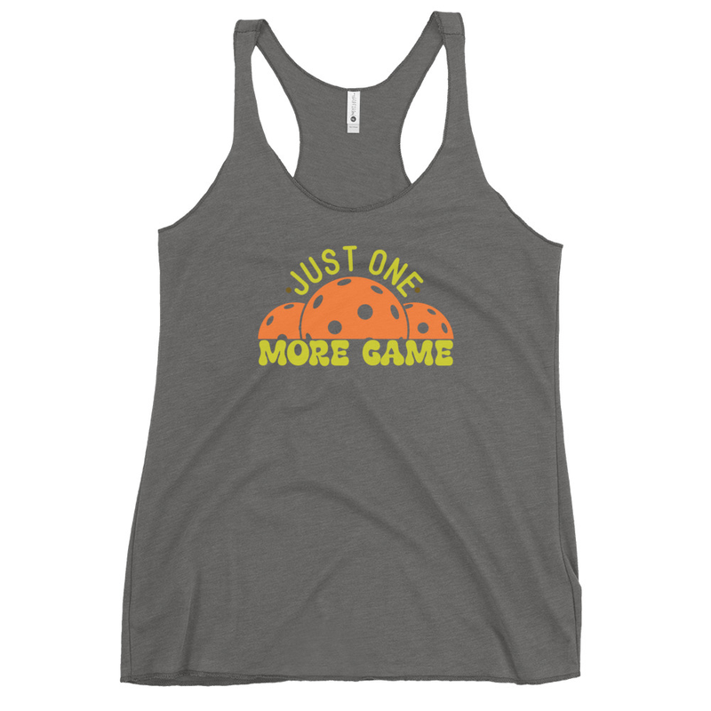 "Just One More Game" Women's Racerback Pickleball Tank