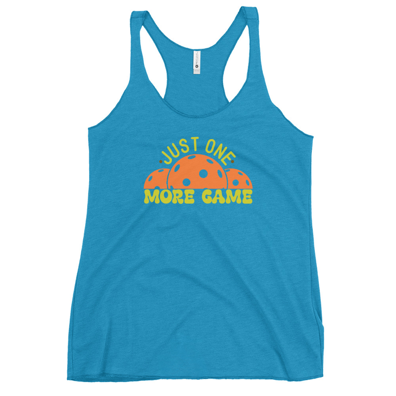 "Just One More Game" Women's Racerback Pickleball Tank